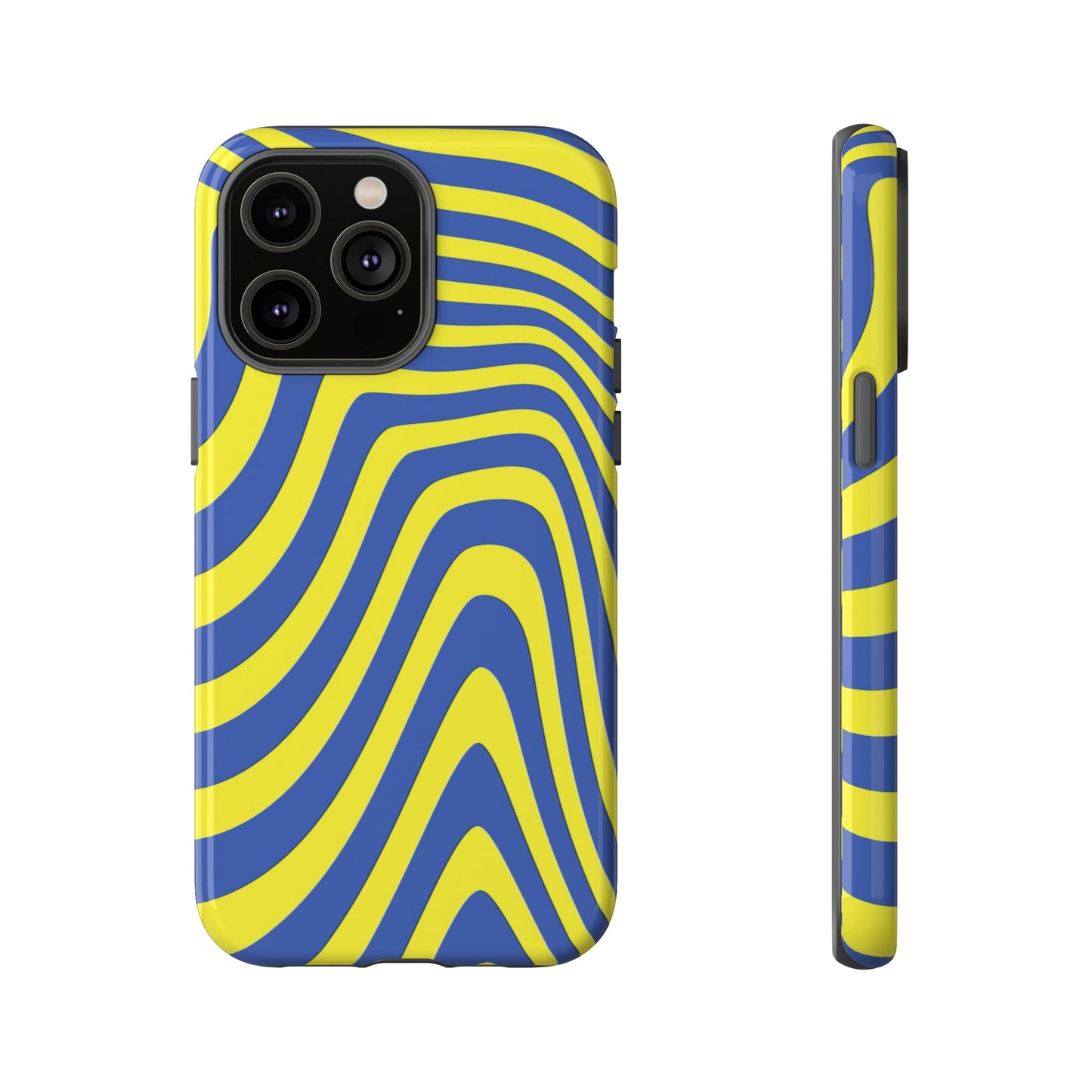 Retro wavy - yellow and blue - Tough Cases