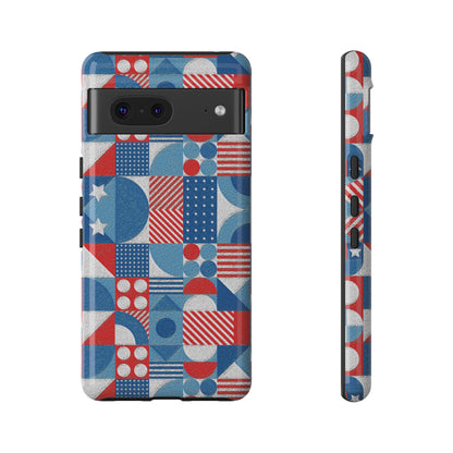 Red White and Blue Bold Pattern - BIG - Oil Paint Texture - Tough Cases