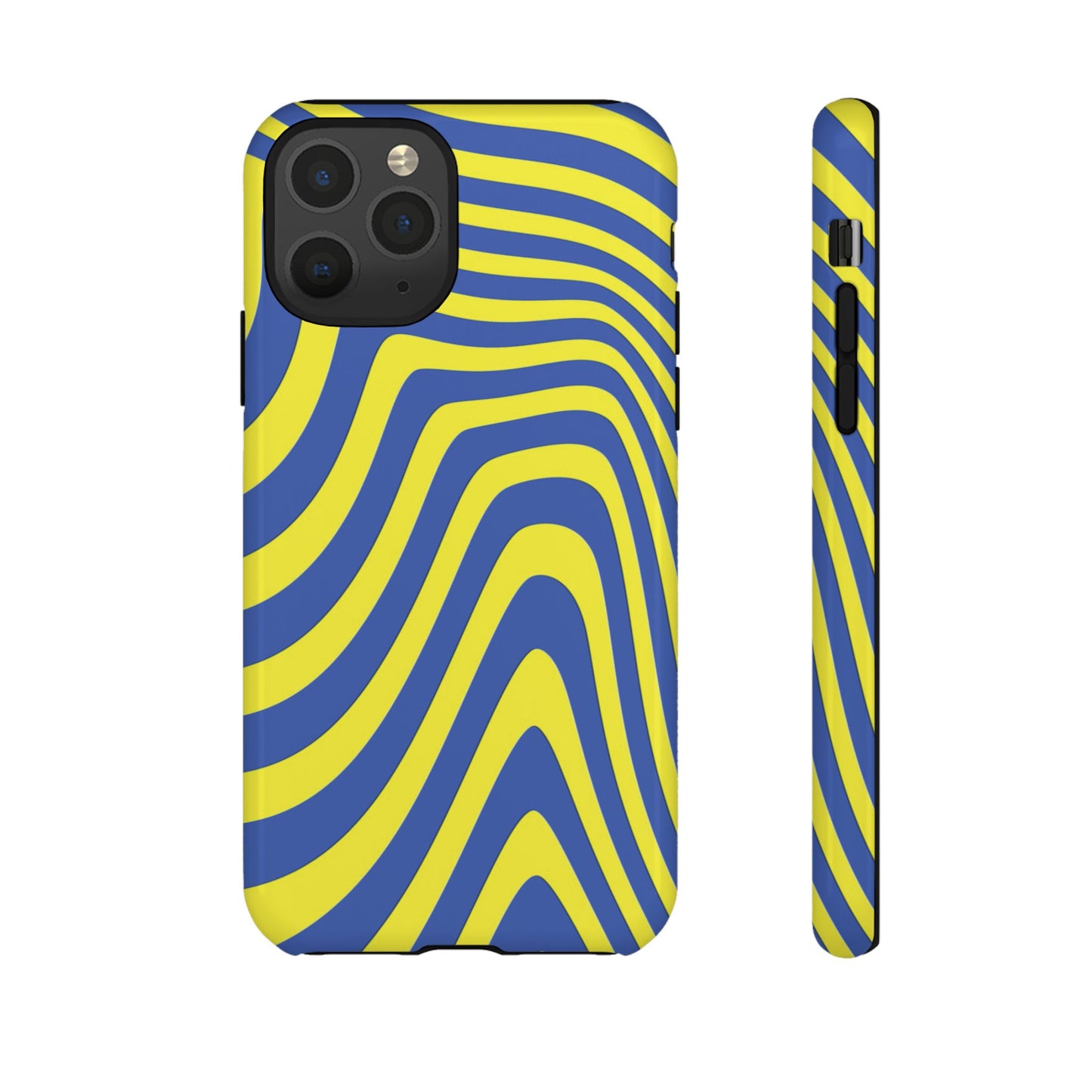 Retro wavy - yellow and blue - Tough Cases