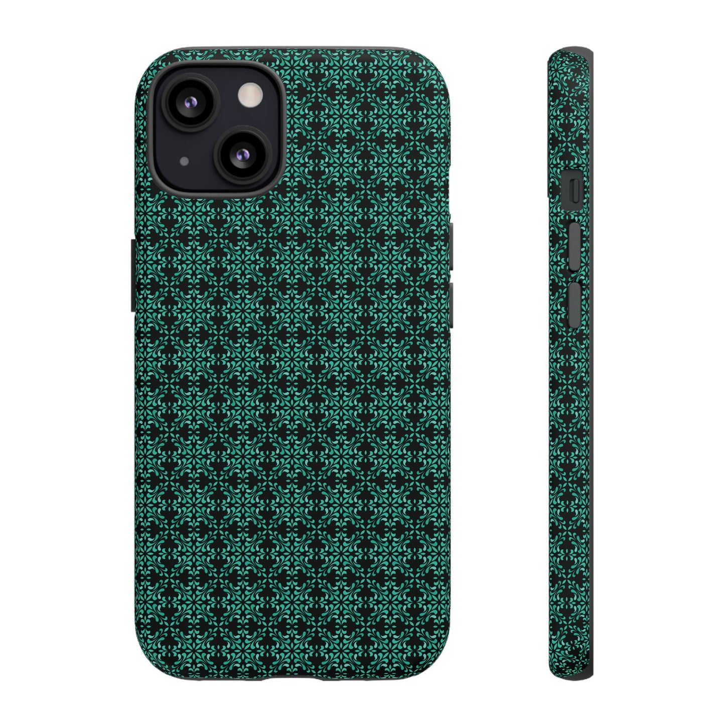 Vibrant Kaleidoscope - Turquoise - Black - Tough Cases