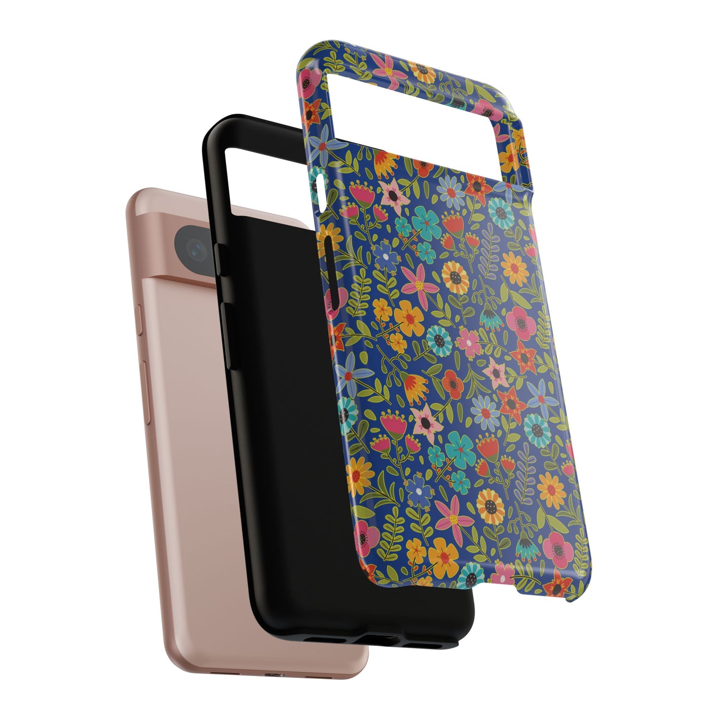 Playful Spring flowers - blue - Tough Cases