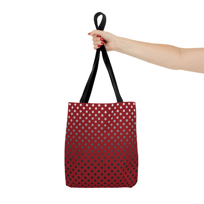 Red with Black Gray White Dots - Tote Bag