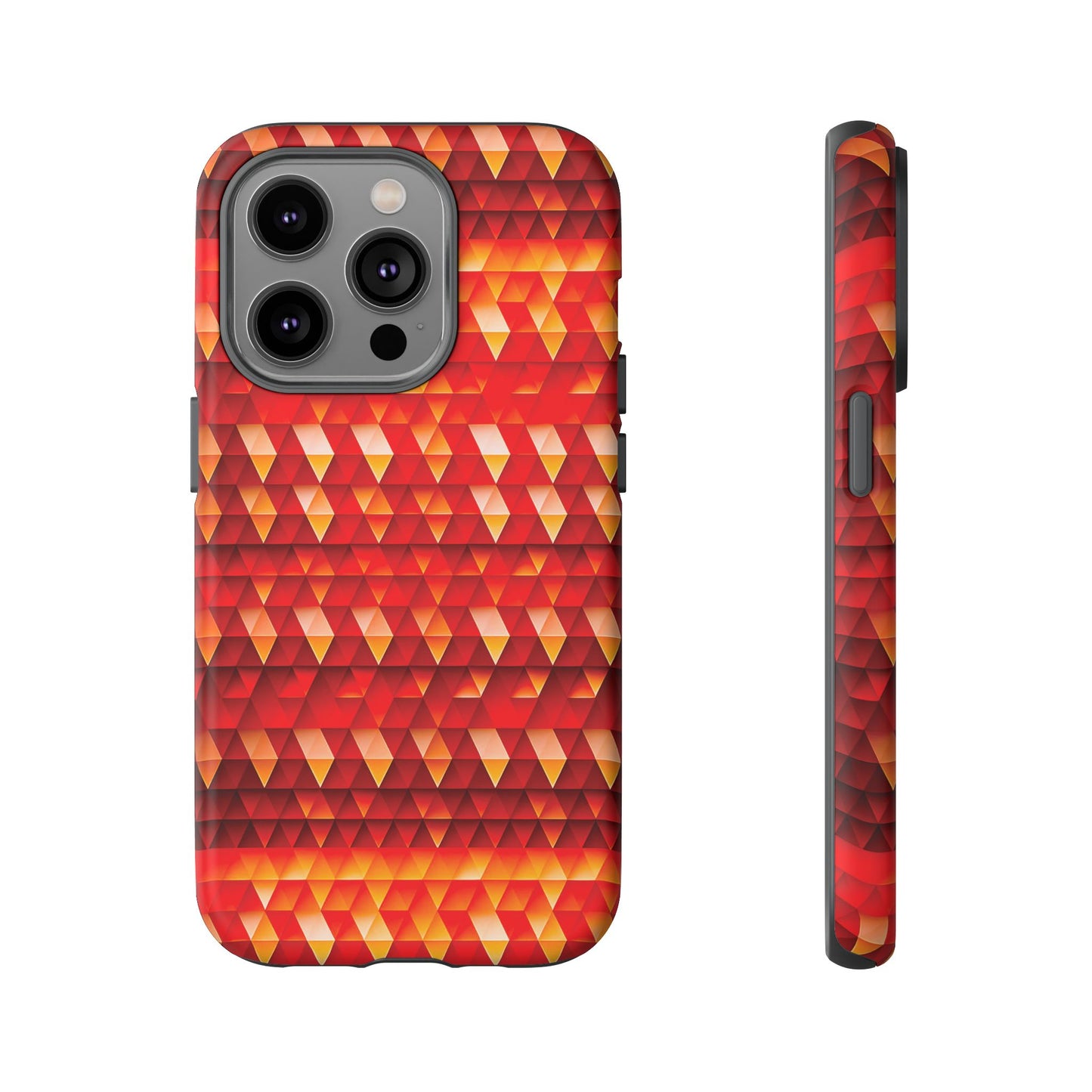 Geometric Flame - Red Triangles - Boston University Red d00000 - Tough Cases