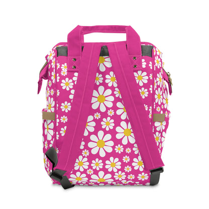 Ducks in Daisies - Mean Girls Lipstick ff00a8  - Multifunctional Diaper Backpack