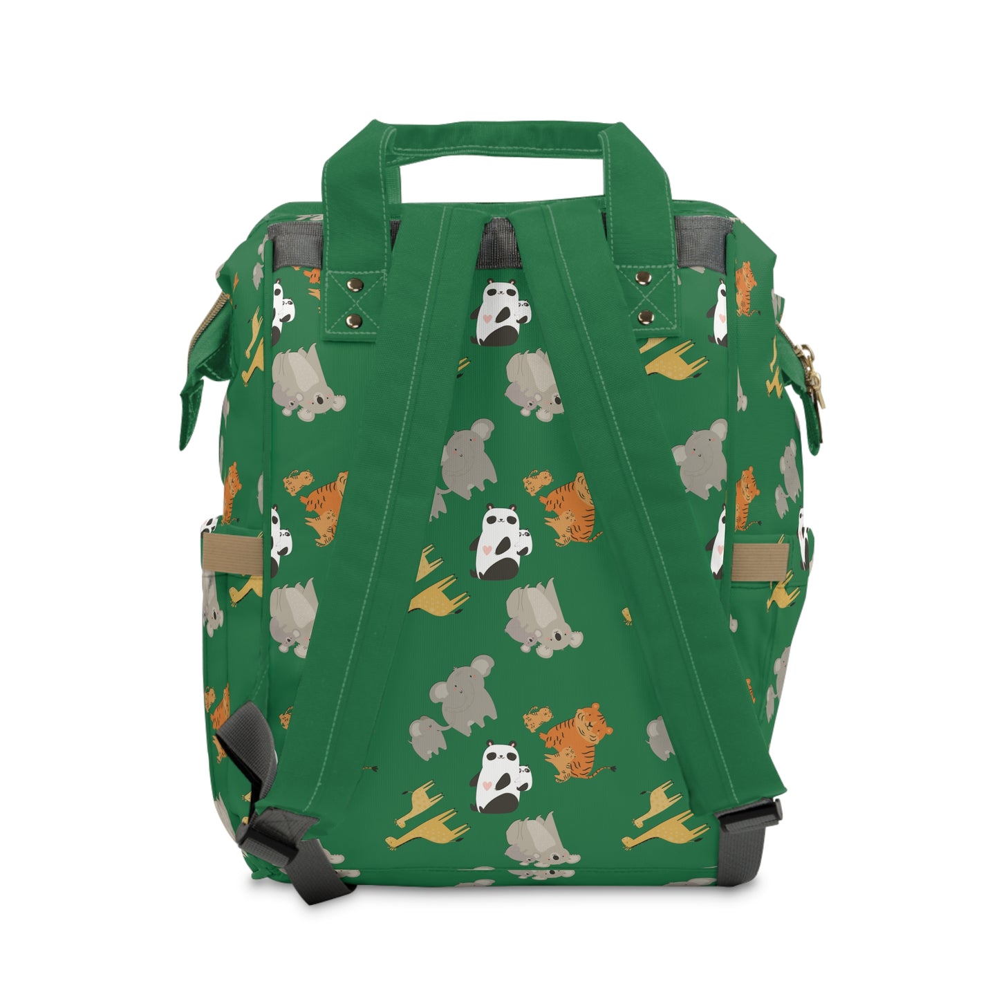 Koalas, Pandas, Giraffes, and Elephants OH MY!  - large print - Multifunctional Diaper Backpack