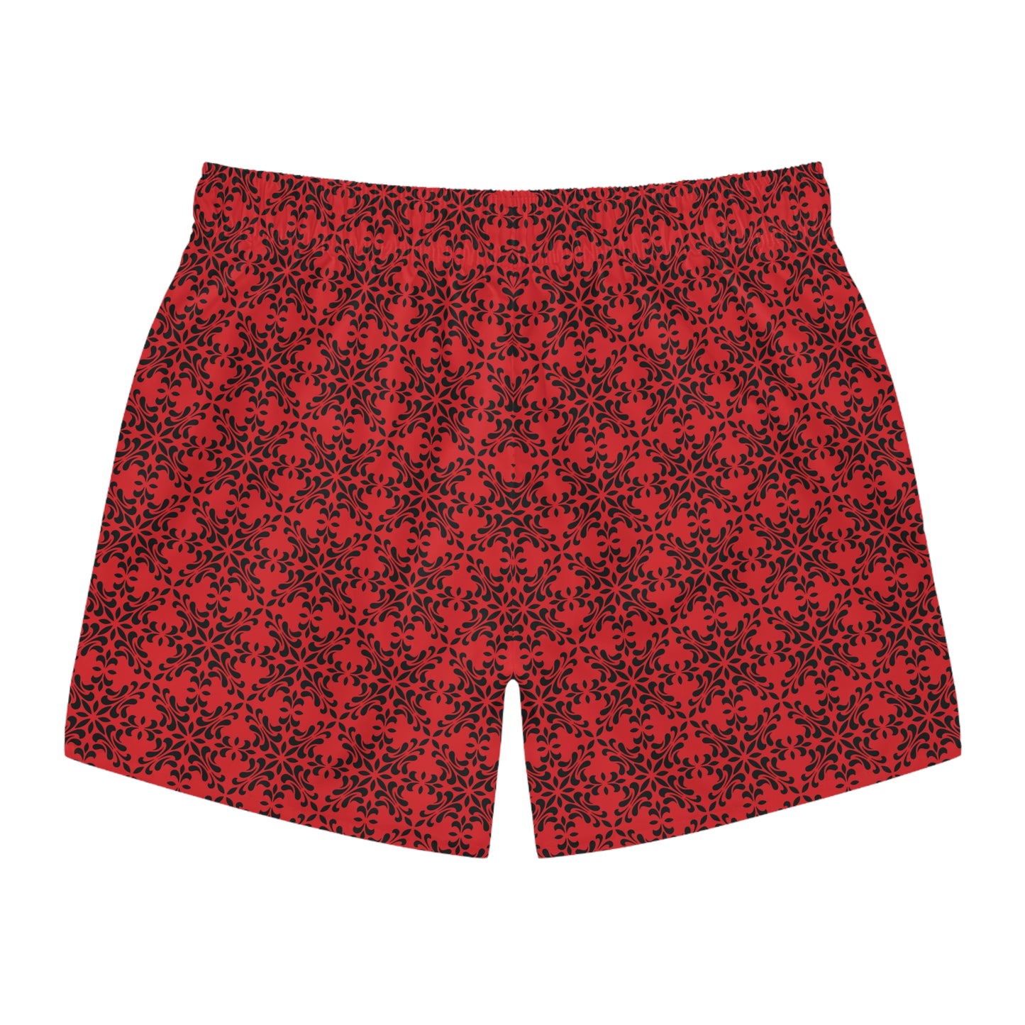 Vibrant Kaleidoscope - Black - Scarlet - Swim Trunks