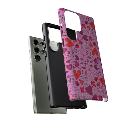 Heart Doodles - Fuschia Pink ff8eff - Tough Cases