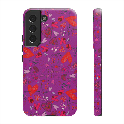 Heart Doodles - Deep Magenta B805AE - Tough Cases