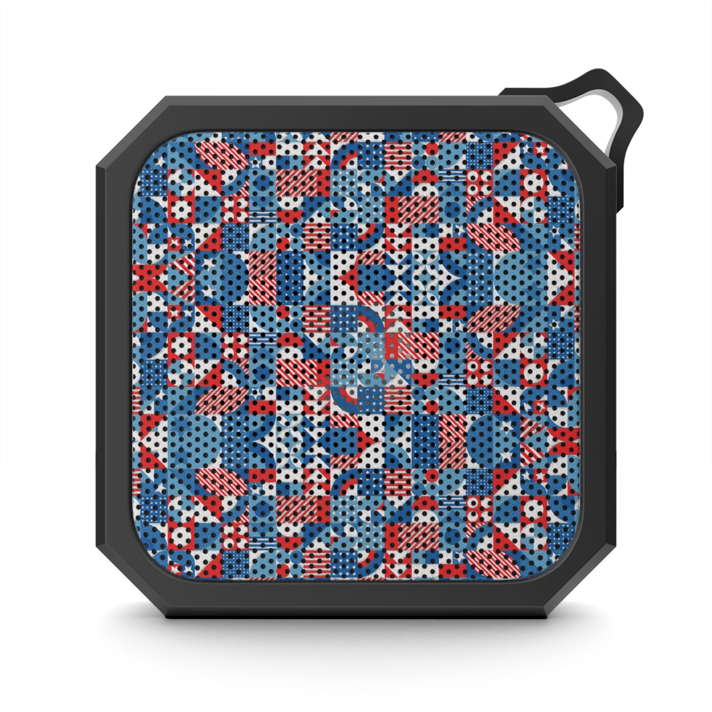 Red White and Blue Bold Pattern - Oil Paint Texture - Blackwater Outdoor Bluetooth Speaker