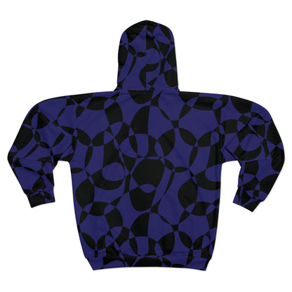 Sapphire Swirl - Black - Unisex Zip Hoodie