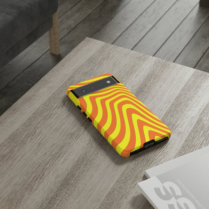 Retro wavy - yellow and orange - Tough Cases