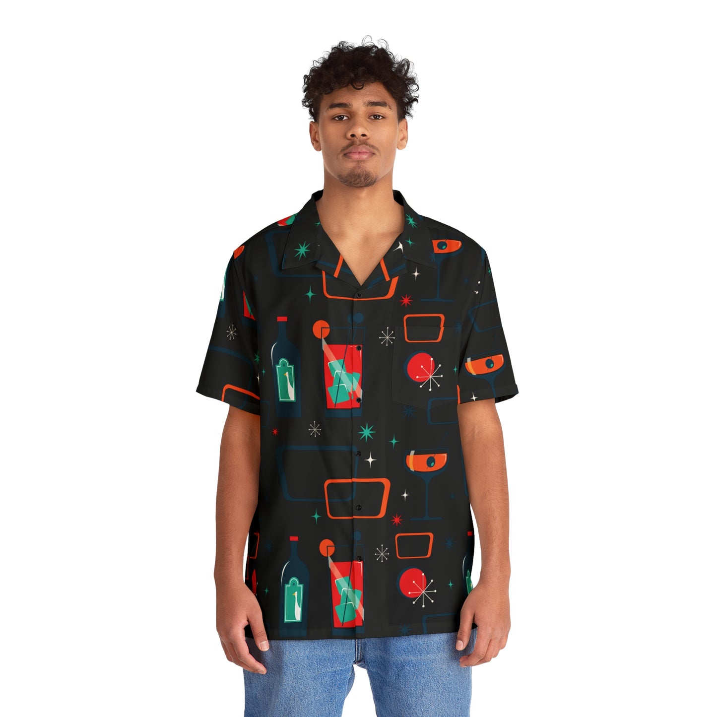 Cocktail Time - Black 000000 - Men's Hawaiian Shirt