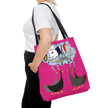 Ducks dreaming of Paris - Mean Girls Lipstick ff00a8 - Tote Bag