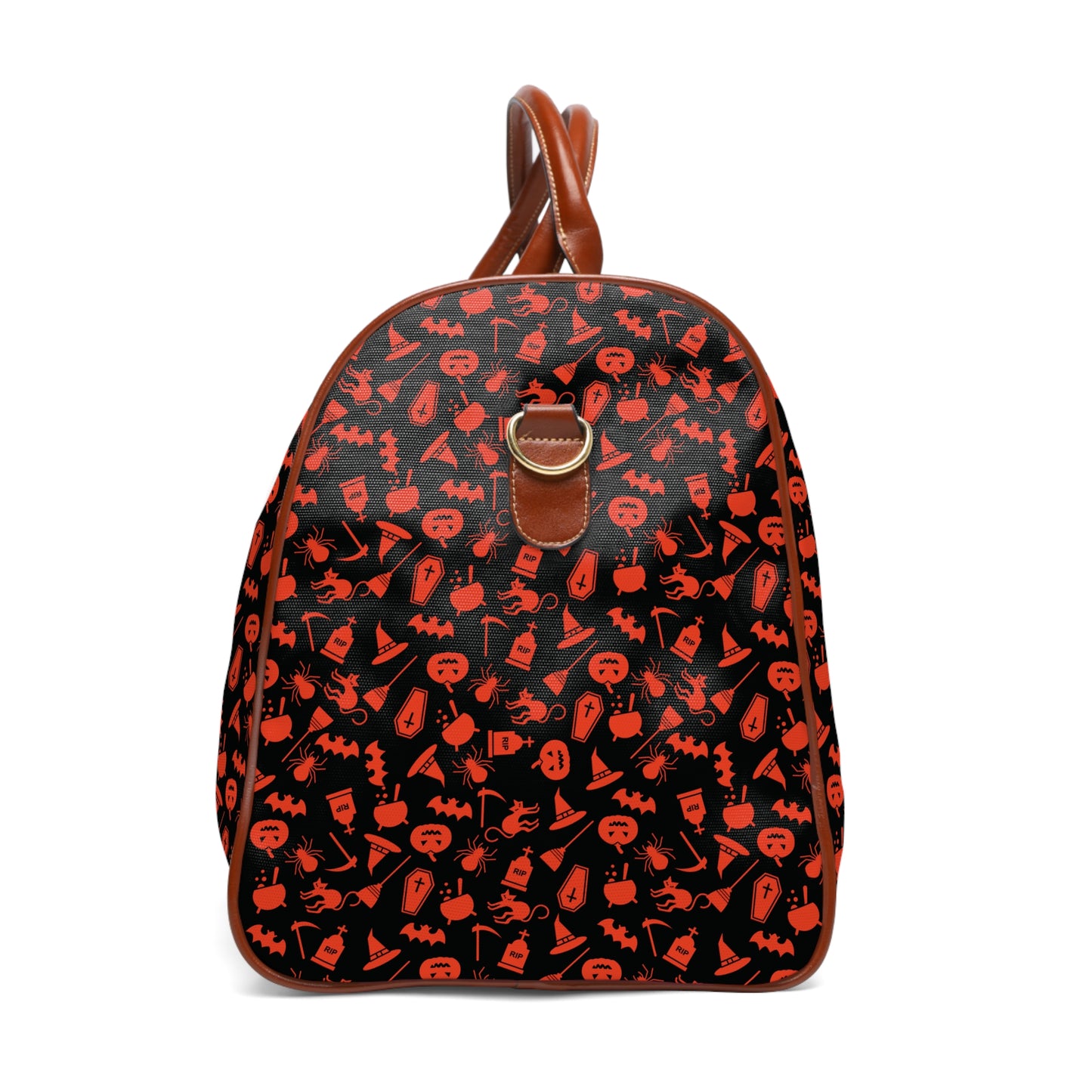 Halloween Scaries - Small - Orange - Black 000000 - Waterproof Travel Bag