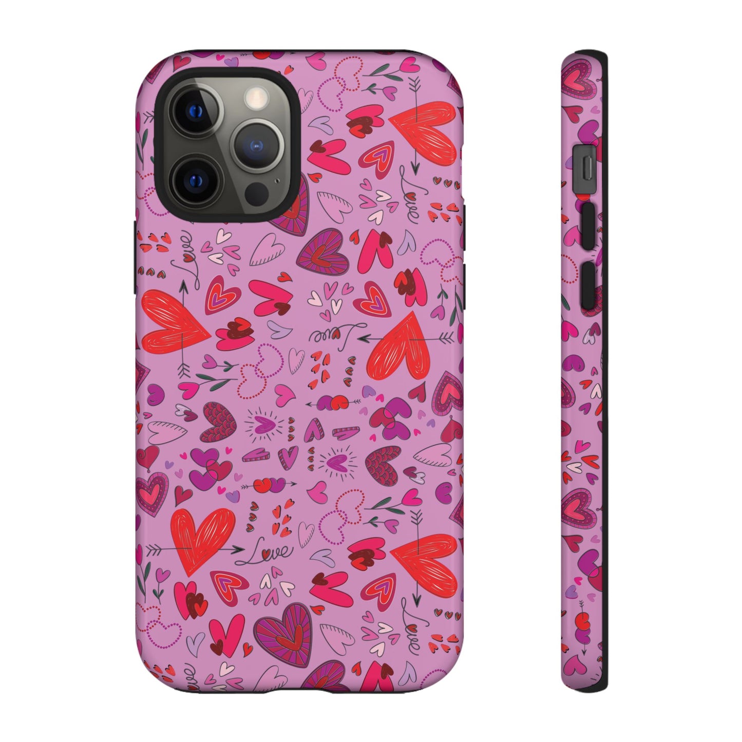 Heart Doodles - Fuschia Pink ff8eff - Tough Cases