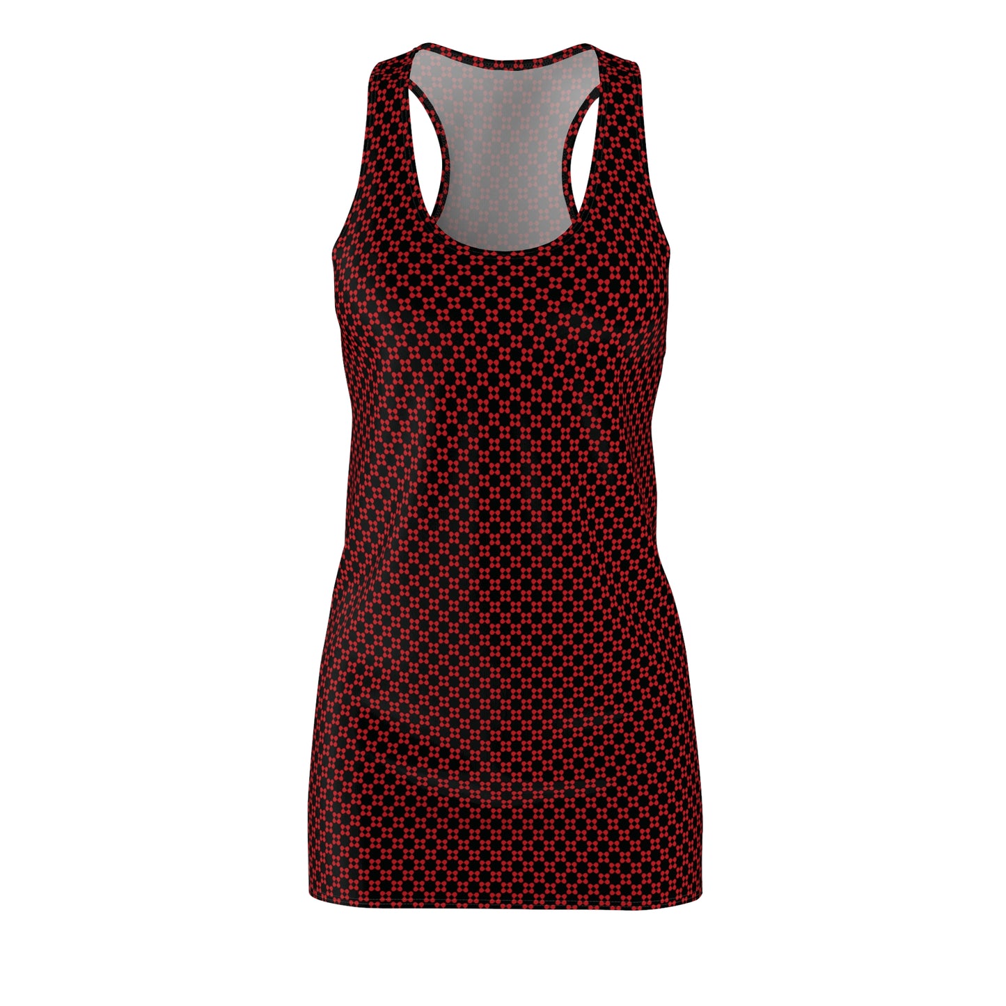 Pixel Petals - Scarlet - Black - Women's Cut & Sew Racerback Dress