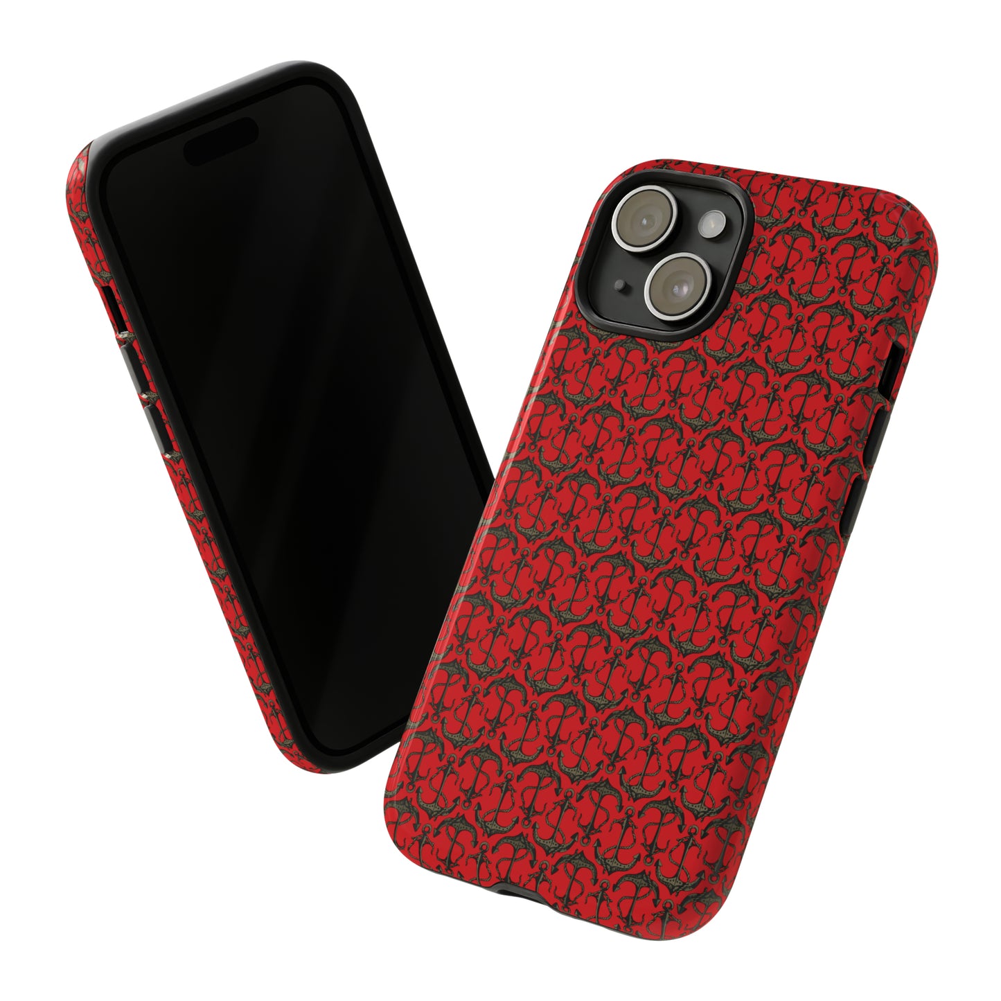 Anchors Away - Black Gray - Scarlet de0000 - Tough Cases