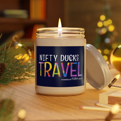 Nifty Ducks Co Travel Logo - Blue 000033 - Scented Candles, 9oz