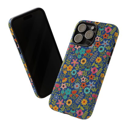 Playful Spring flowers - blue - Tough Cases