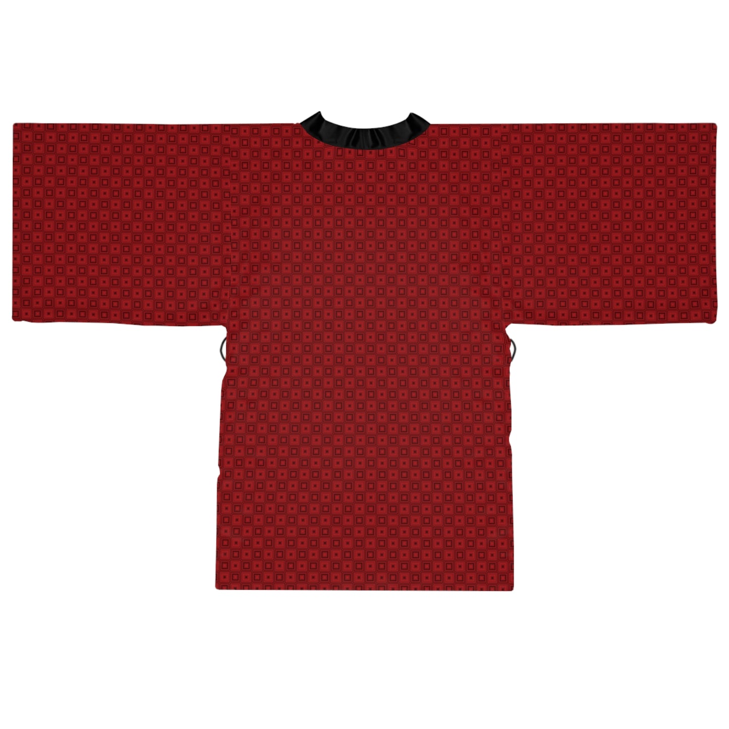 Blood Red - Mordant Red 19 Squares - Long Sleeve Kimono Robe (AOP)