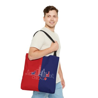 Chicago - Red White and Blue City series - Logo - Tote Bag