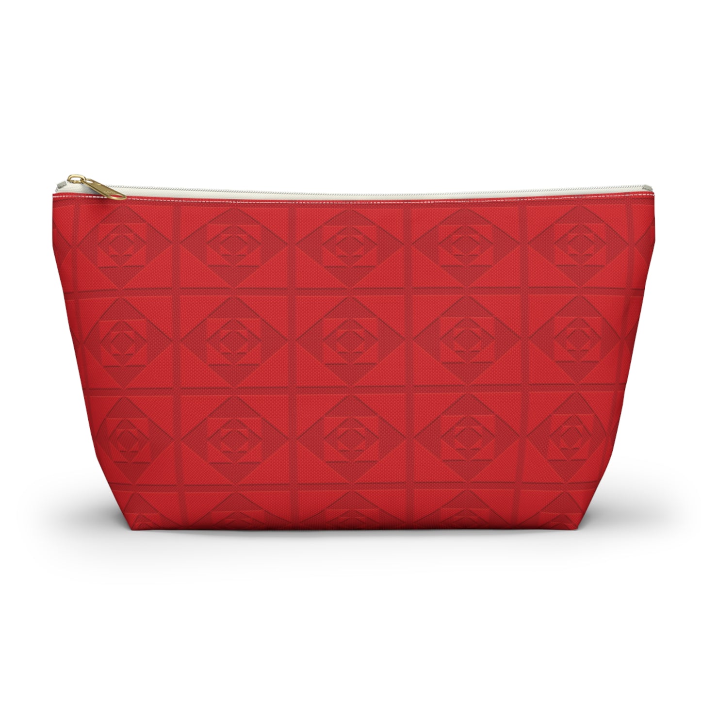 Embossed Geometric Pattern - Accessory Pouch w T-bottom