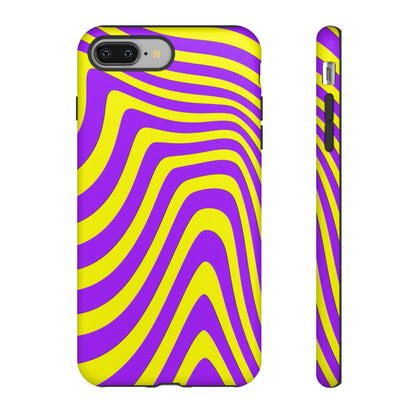 Retro wavy - yellow and purple - Tough Cases