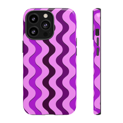 Vertical retro wavy purple and pink - Tough Cases