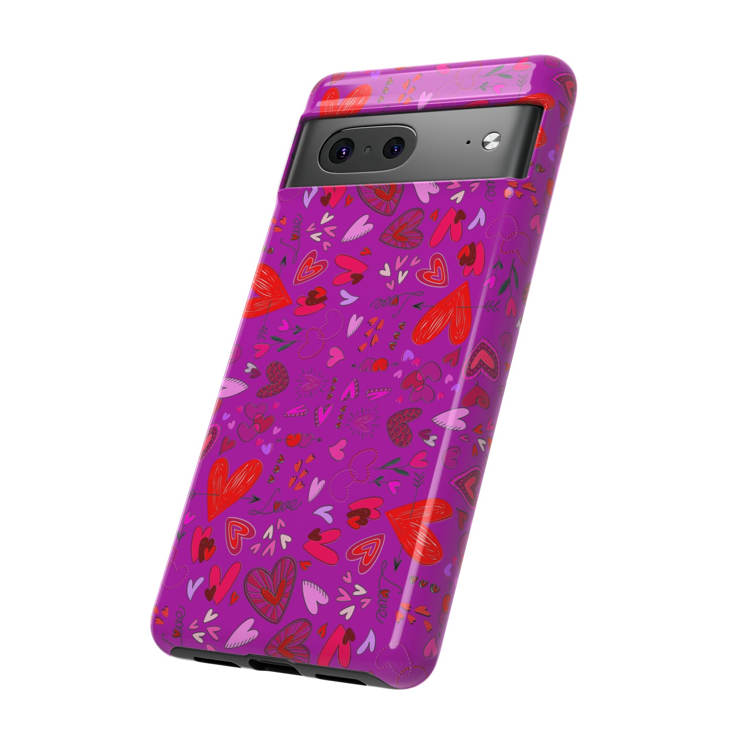 Heart Doodles - Deep Magenta B805AE - Tough Cases