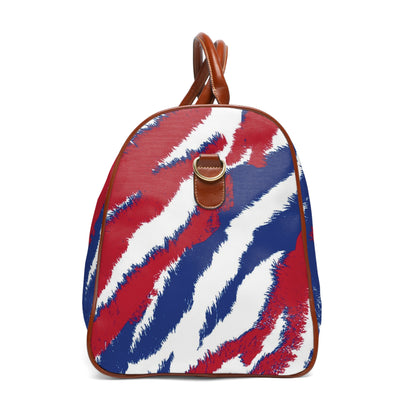 Red White and Blue Stripes - Waterproof Travel Bag