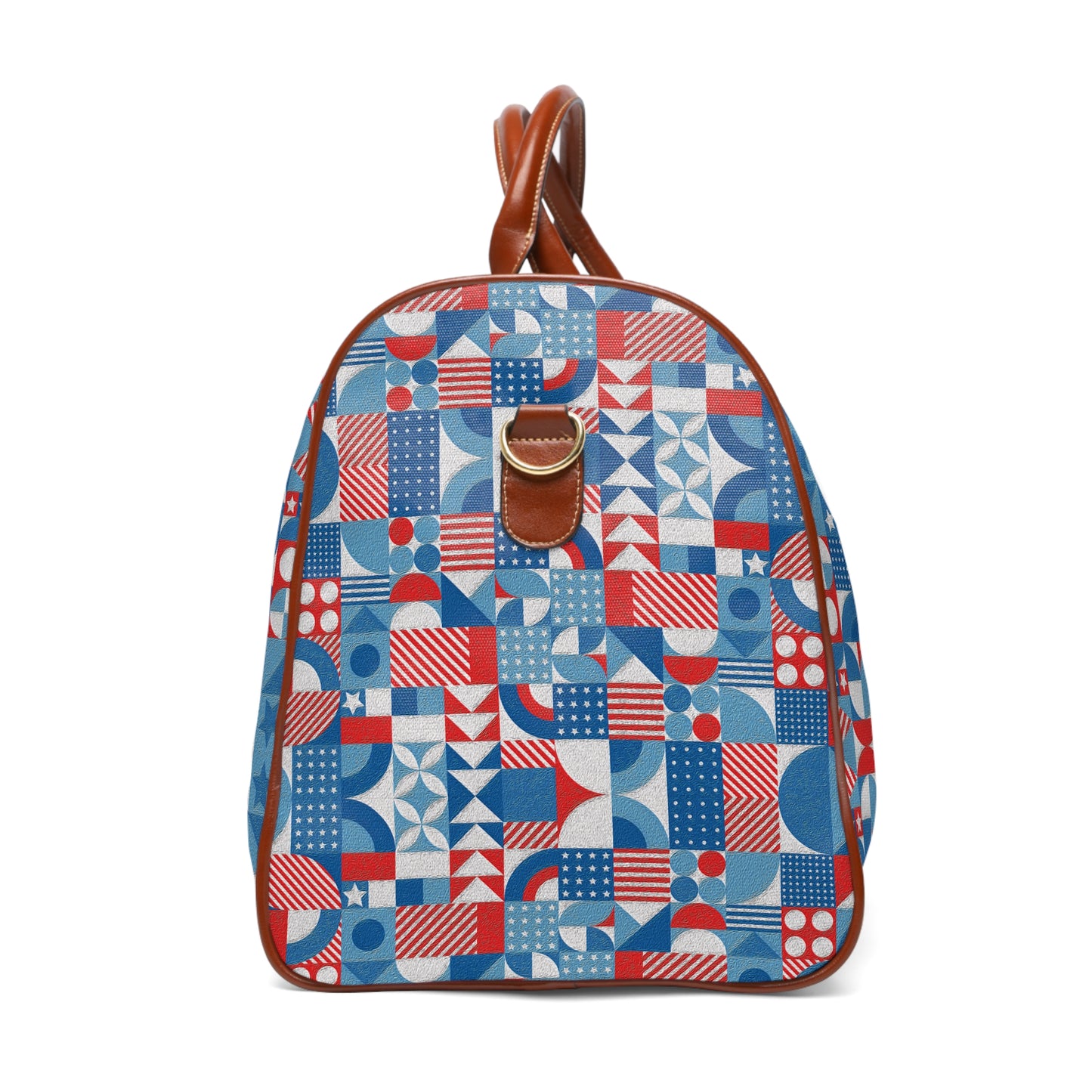 Red White and Blue Bold Pattern - Oil Paint Texture  - Waterproof Travel Bag