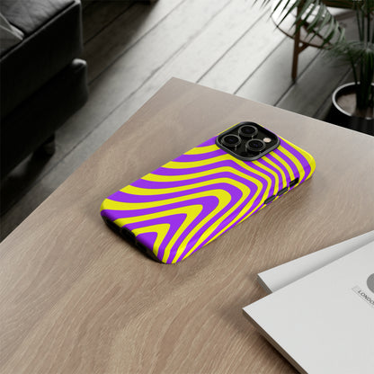 Retro wavy - yellow and purple - Tough Cases