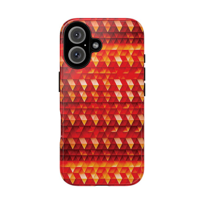 Geometric Flame - Red Triangles - Boston University Red d00000 - Tough Cases