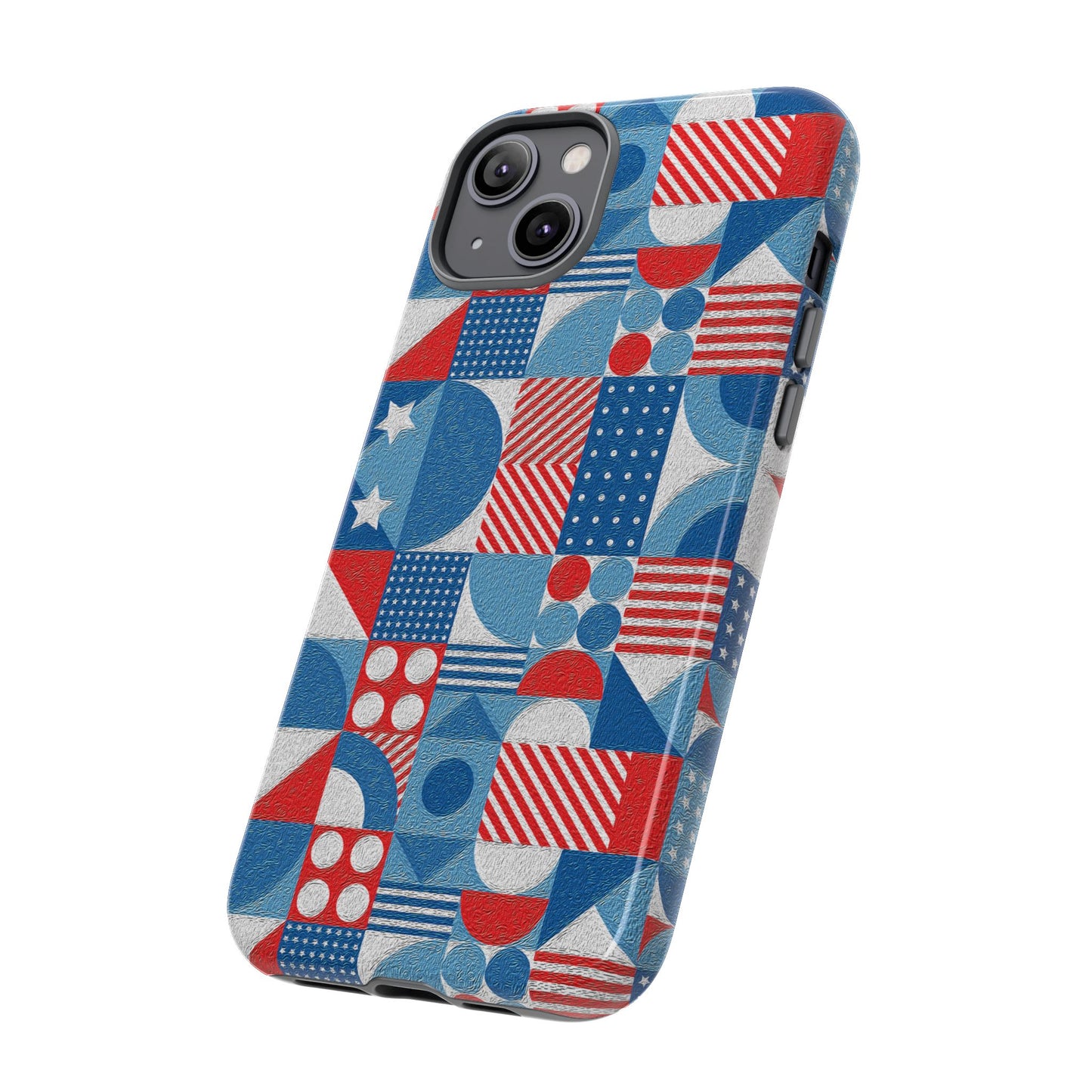 Red White and Blue Bold Pattern - BIG - Oil Paint Texture - Tough Cases