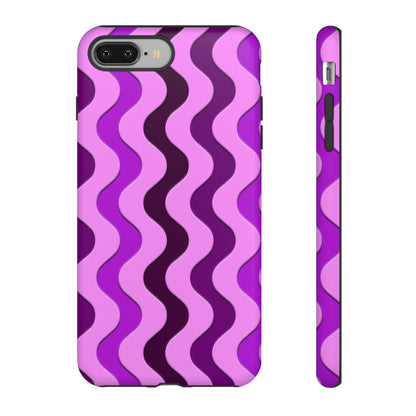 Vertical retro wavy purple and pink - Tough Cases