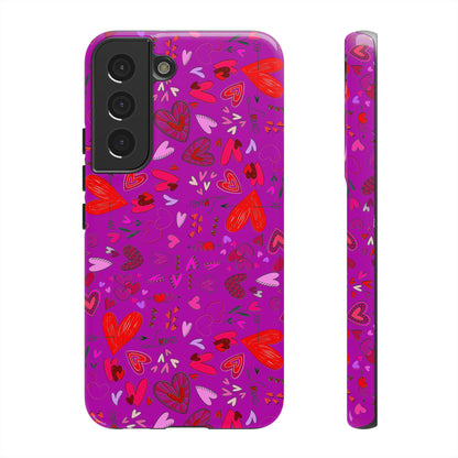 Heart Doodles - Deep Magenta B805AE - Tough Cases