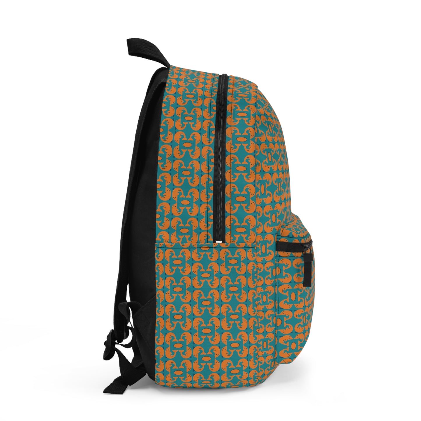 Playful dolphins - Orange - Aqua 008E97 - Backpack