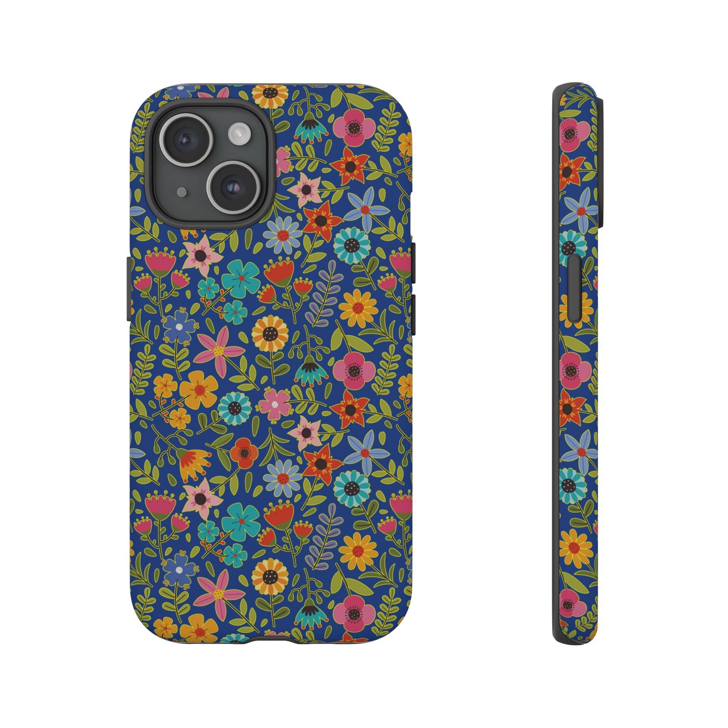 Playful Spring flowers - blue - Tough Cases