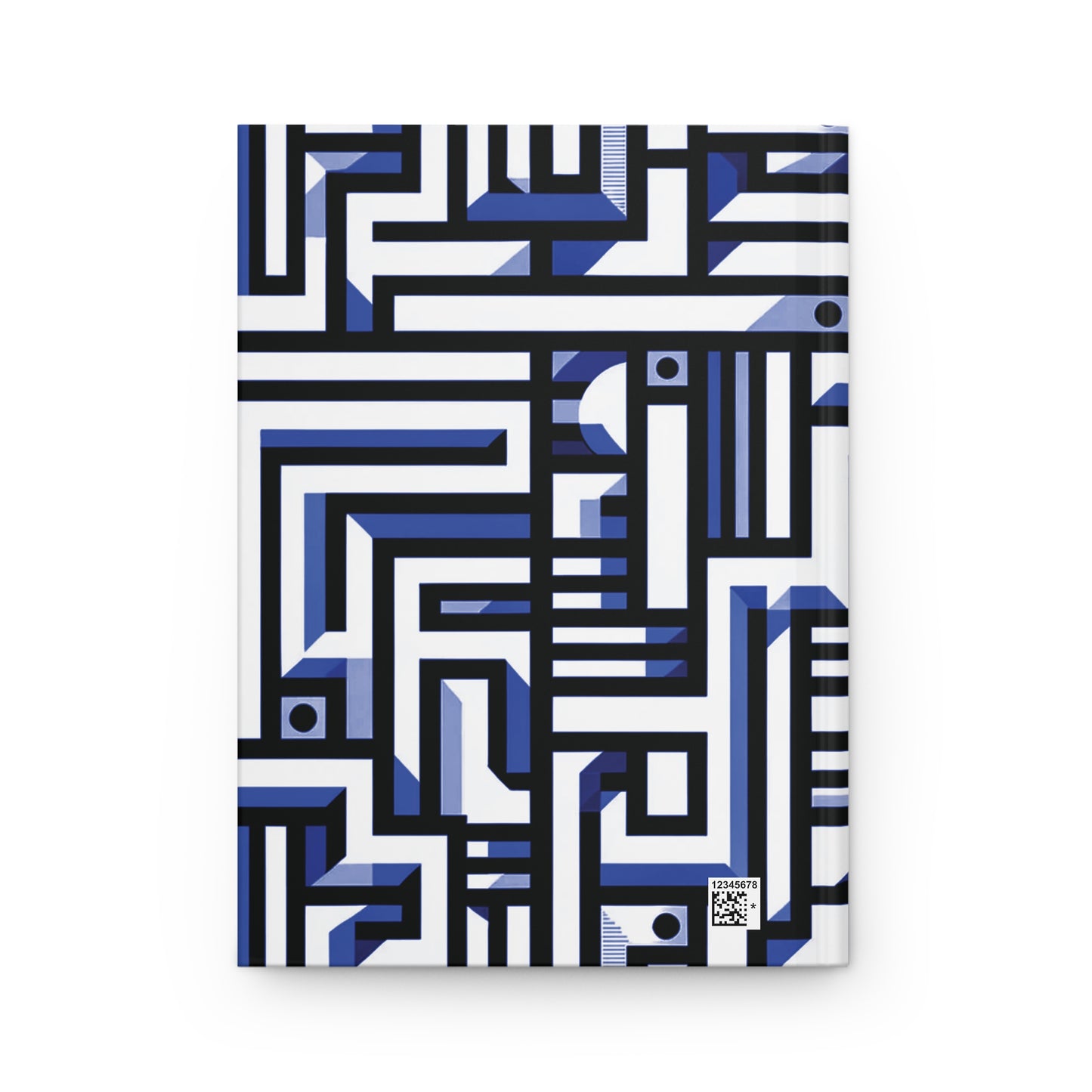 Futuristic Pattern - Blue - Hardcover Journal Matte