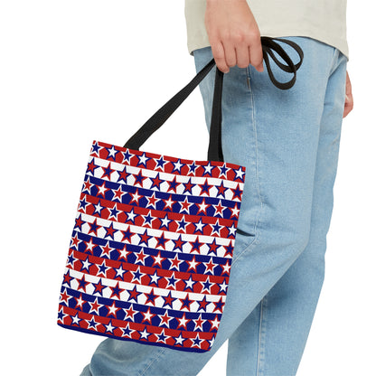 Red White and Blue Stars - Stripes - Tote Bag