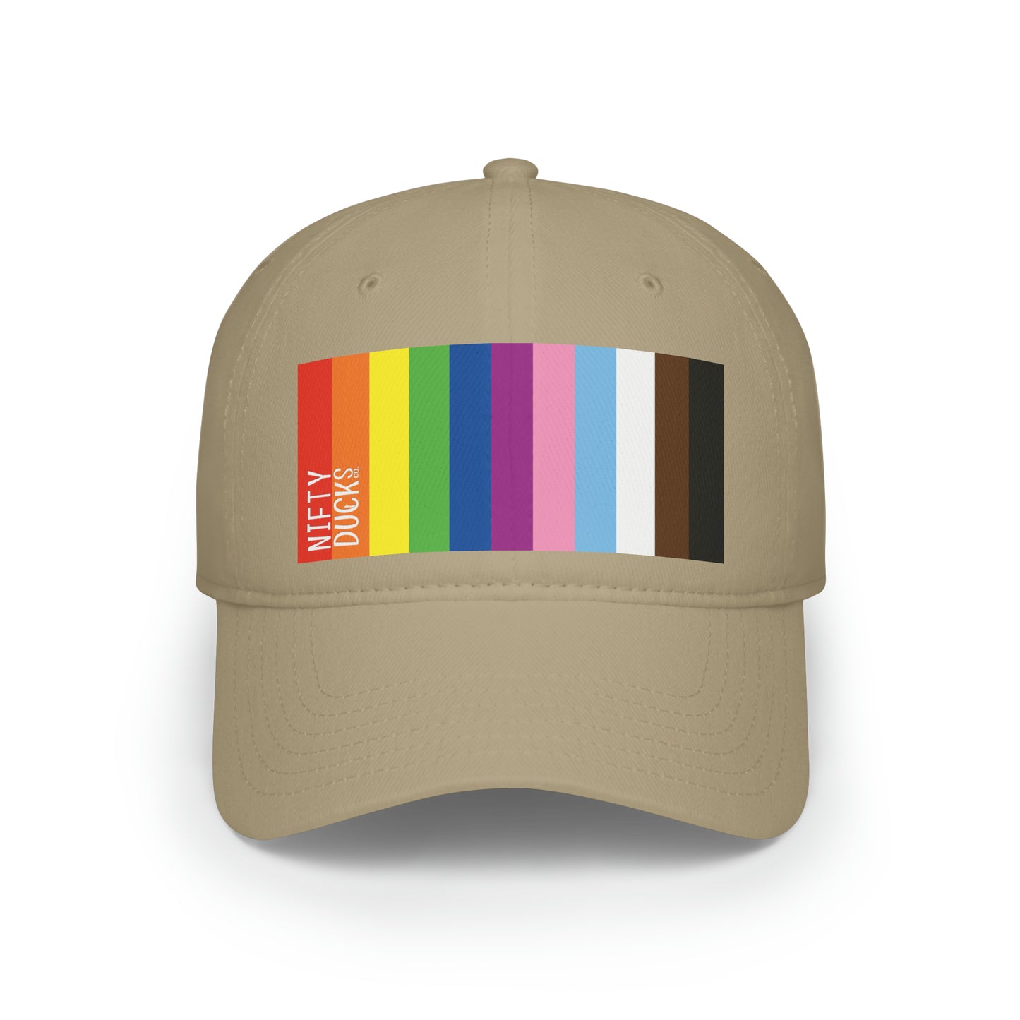 Nifty Ducks Co. Logo2 - Pride colors - Low Profile Baseball Cap