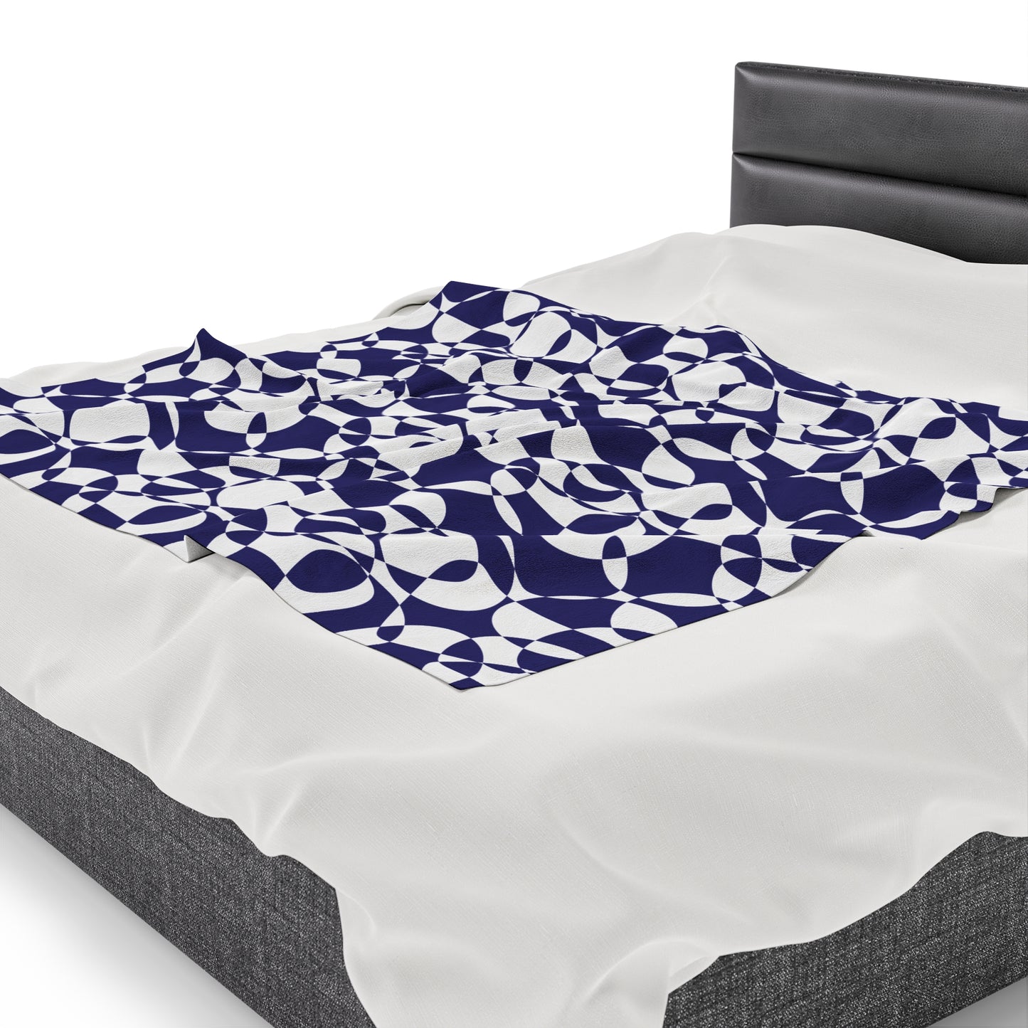 Sapphire Swirl - White - Velveteen Plush Blanket