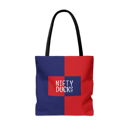 Kansas City - Red White and Blue City series - Logo - Tote Bag