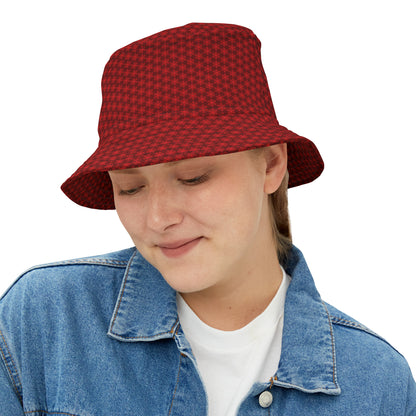 Red V Star pattern - Small design - Bucket Hat (AOP)