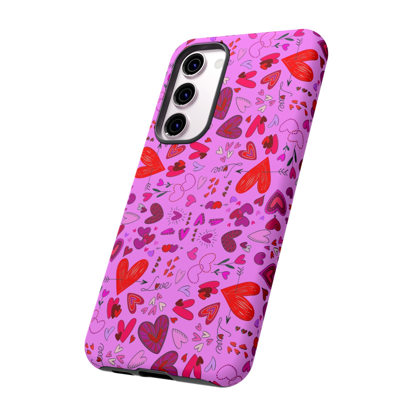 Heart Doodles - Fuschia Pink ff8eff - Tough Cases