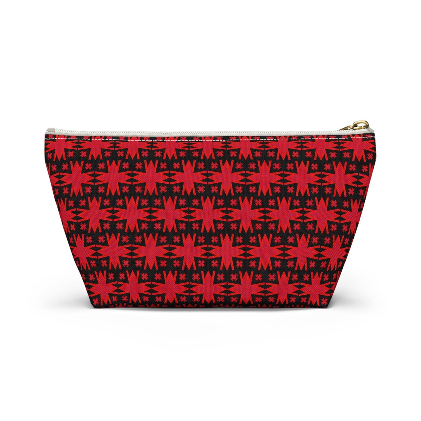 Letter Art - M - Red - Black 000000 - Accessory Pouch w T-bottom