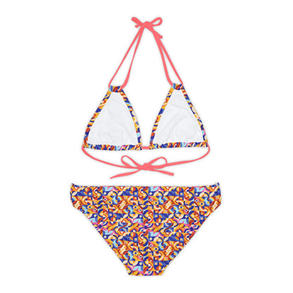 Bold Geometric pattern - Strappy Bikini Set