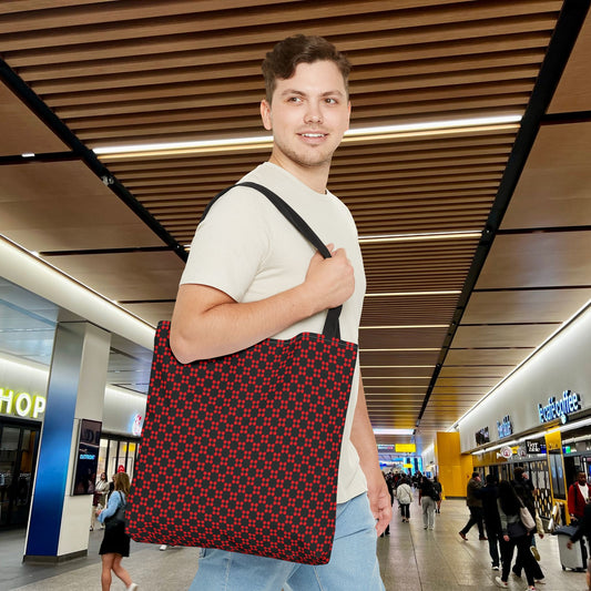 Pixel Petals - Red - Black - Tote Bag