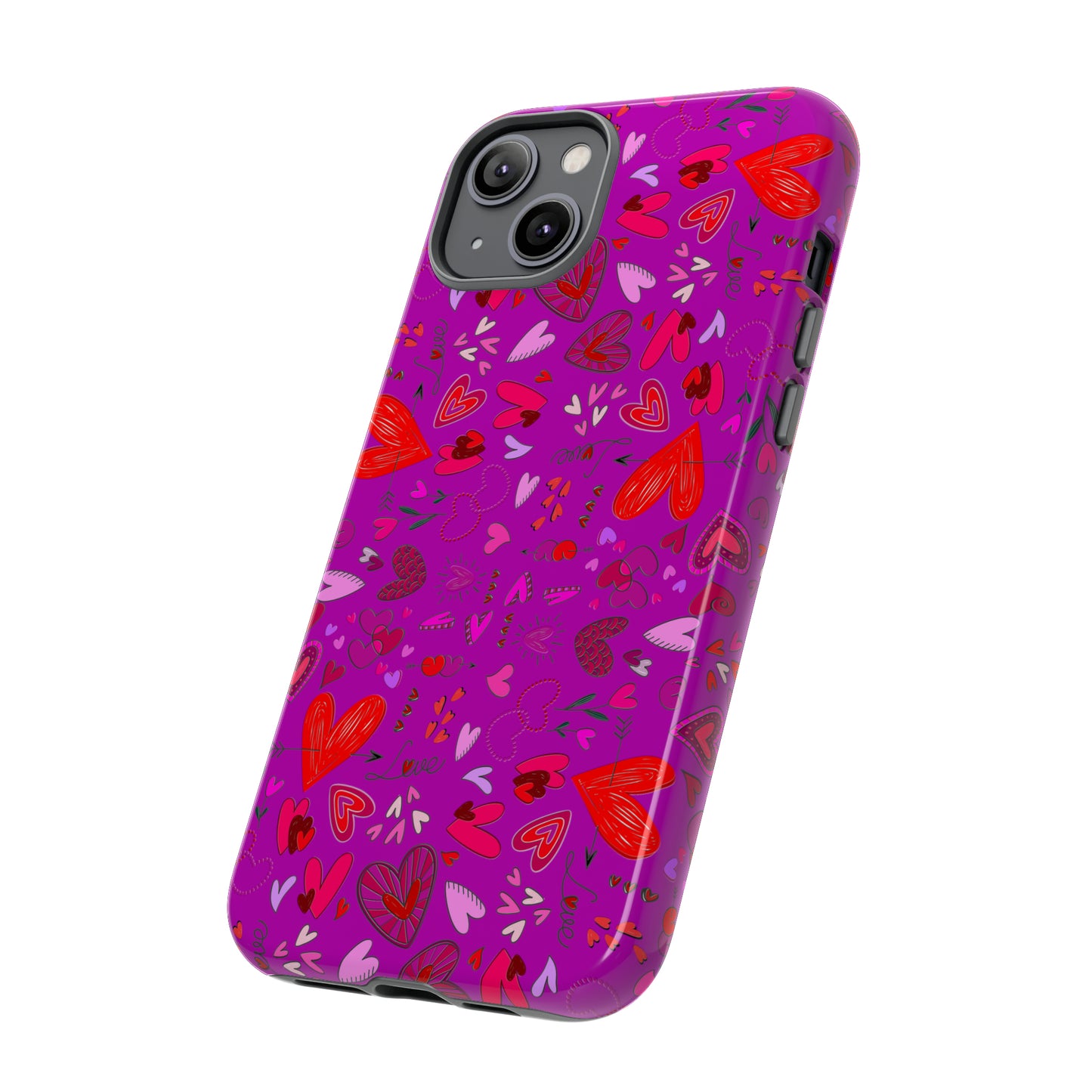 Heart Doodles - Deep Magenta B805AE - Tough Cases