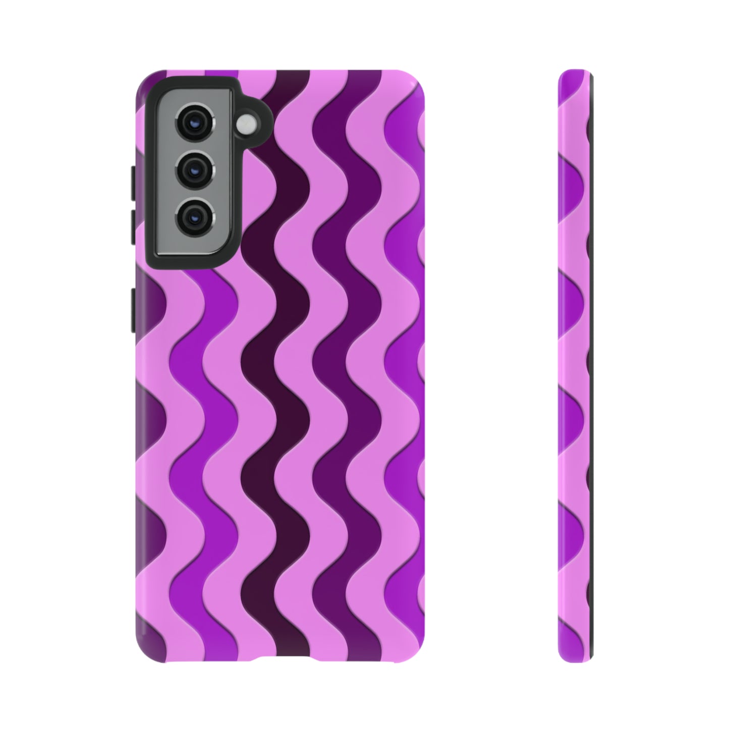 Vertical retro wavy purple and pink - Tough Cases